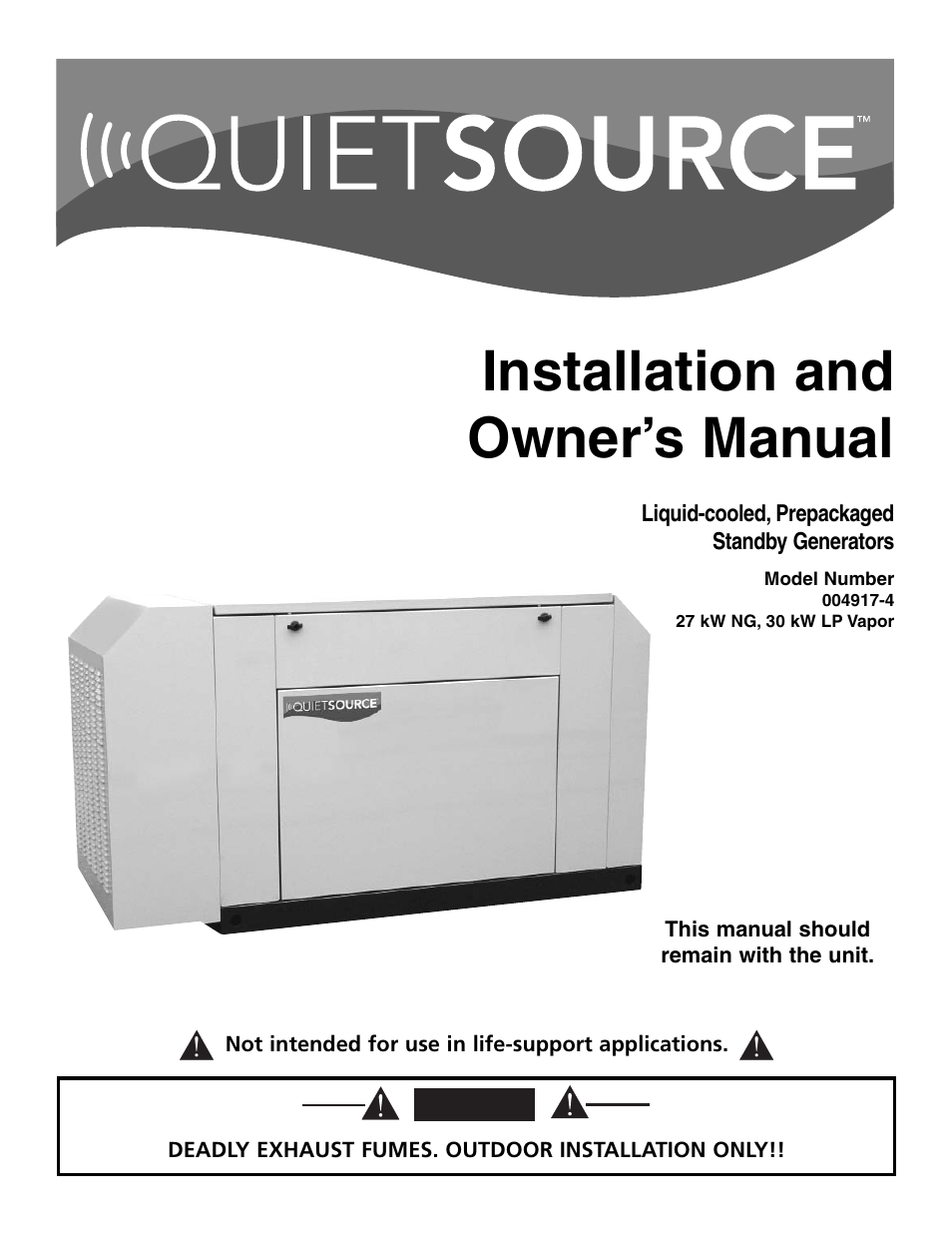 Generac Power Systems 004917-4 User Manual | 48 pages