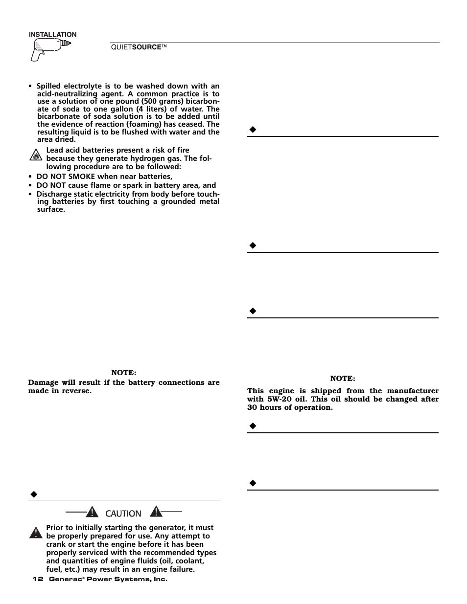 11 preparation before start-up | Generac Power Systems 004917-4 User Manual | Page 14 / 48