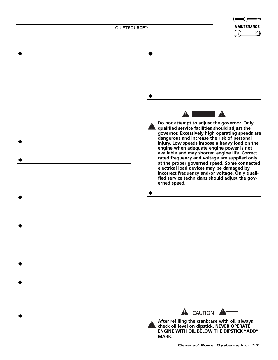 5 maintenance owner/ operator can perform | Generac Power Systems 004917-4 User Manual | Page 19 / 48