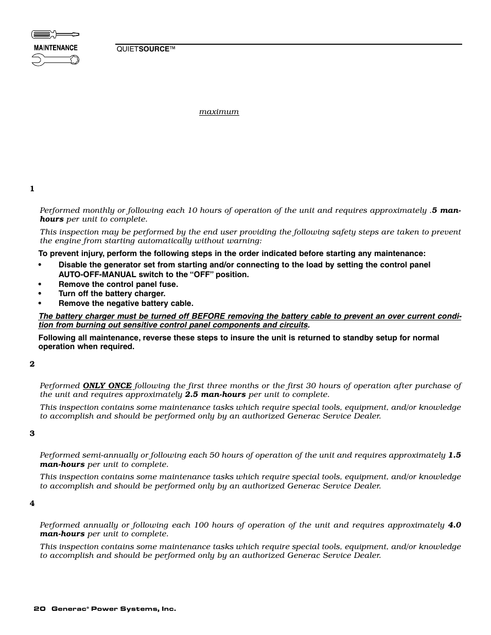 7 scheduled maintenance | Generac Power Systems 004917-4 User Manual | Page 22 / 48