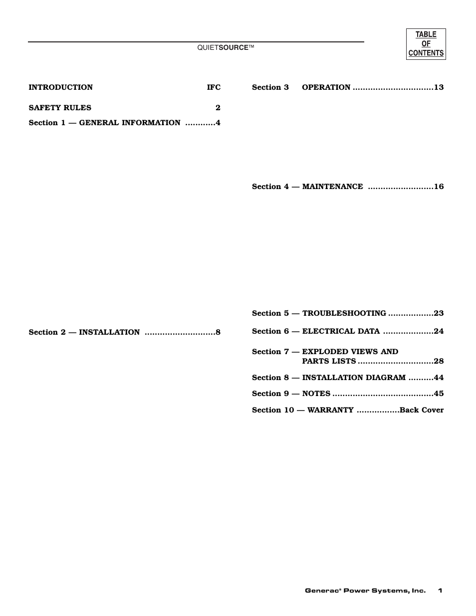 Generac Power Systems 004917-4 User Manual | Page 3 / 48