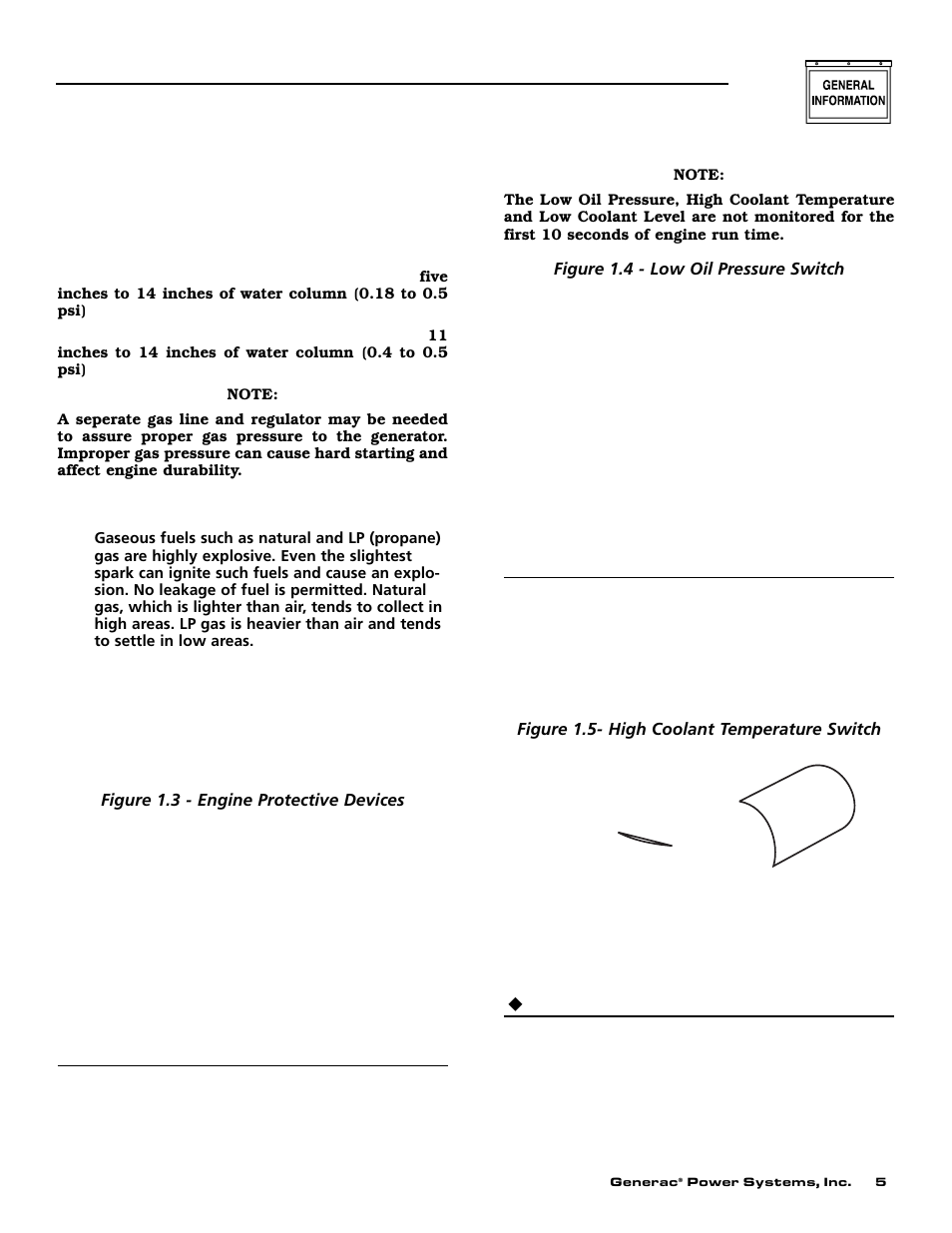 6 generator fuel system, 7 engine protective devices | Generac Power Systems 004917-4 User Manual | Page 7 / 48