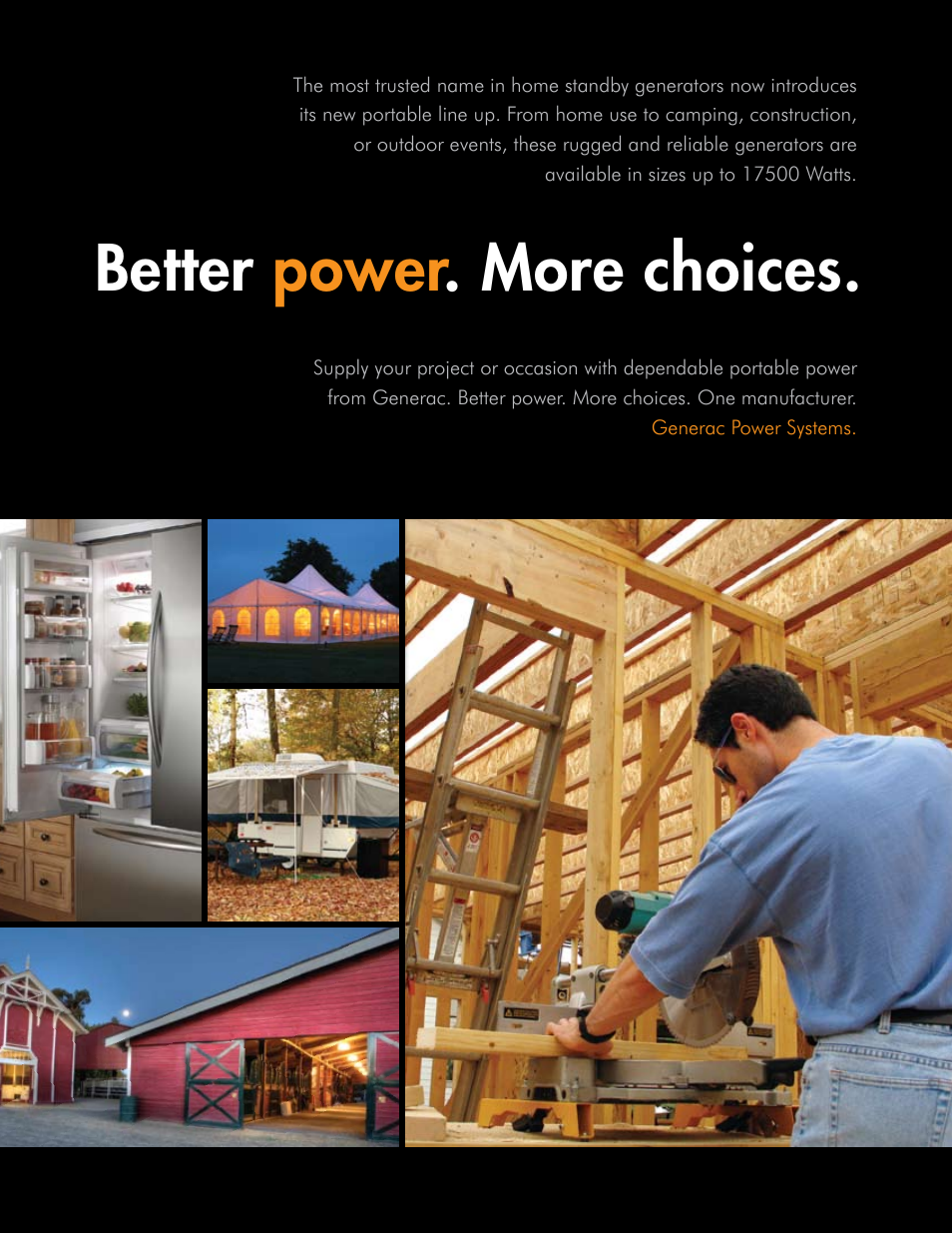 Better power . more choices | Generac Power Systems XP Series User Manual | Page 2 / 4