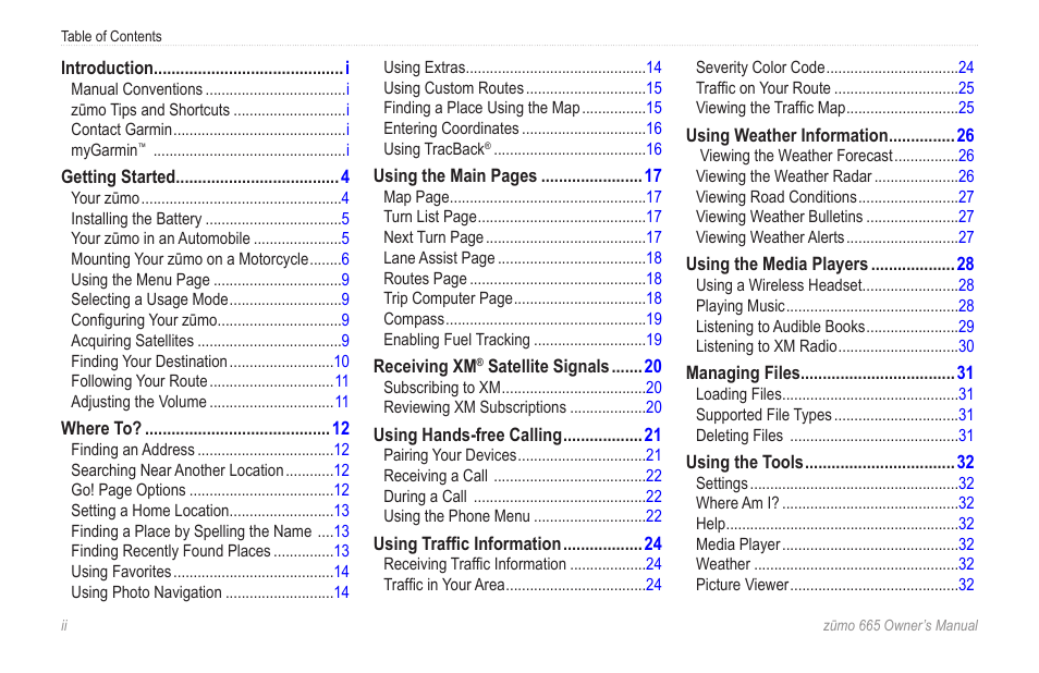 Garmin zumo 665 User Manual | Page 4 / 56