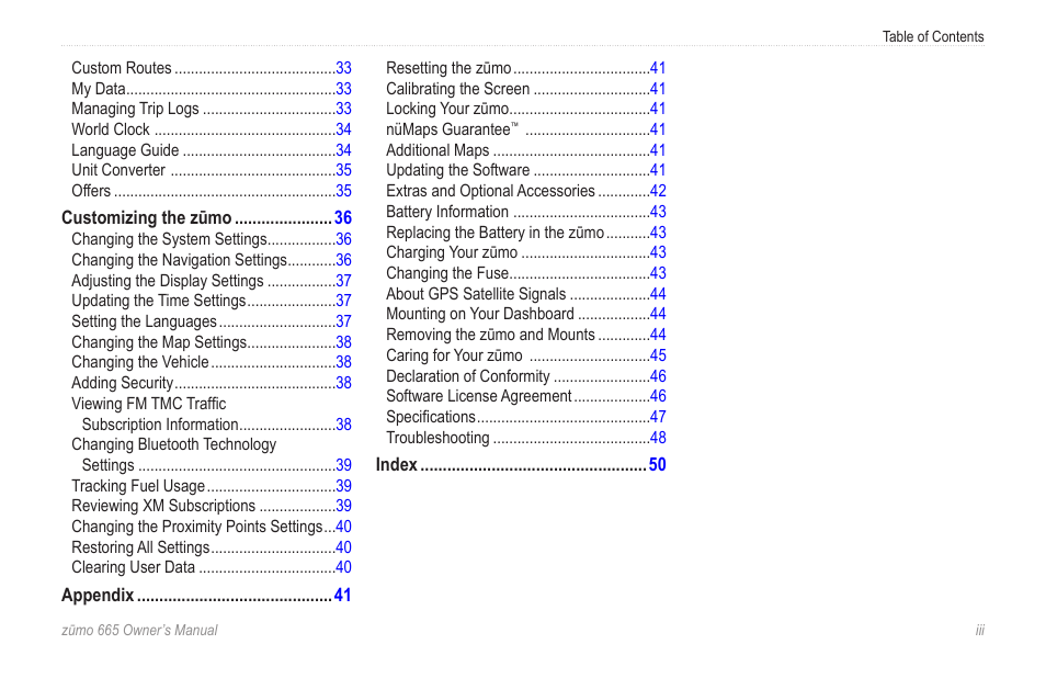 Garmin zumo 665 User Manual | Page 5 / 56