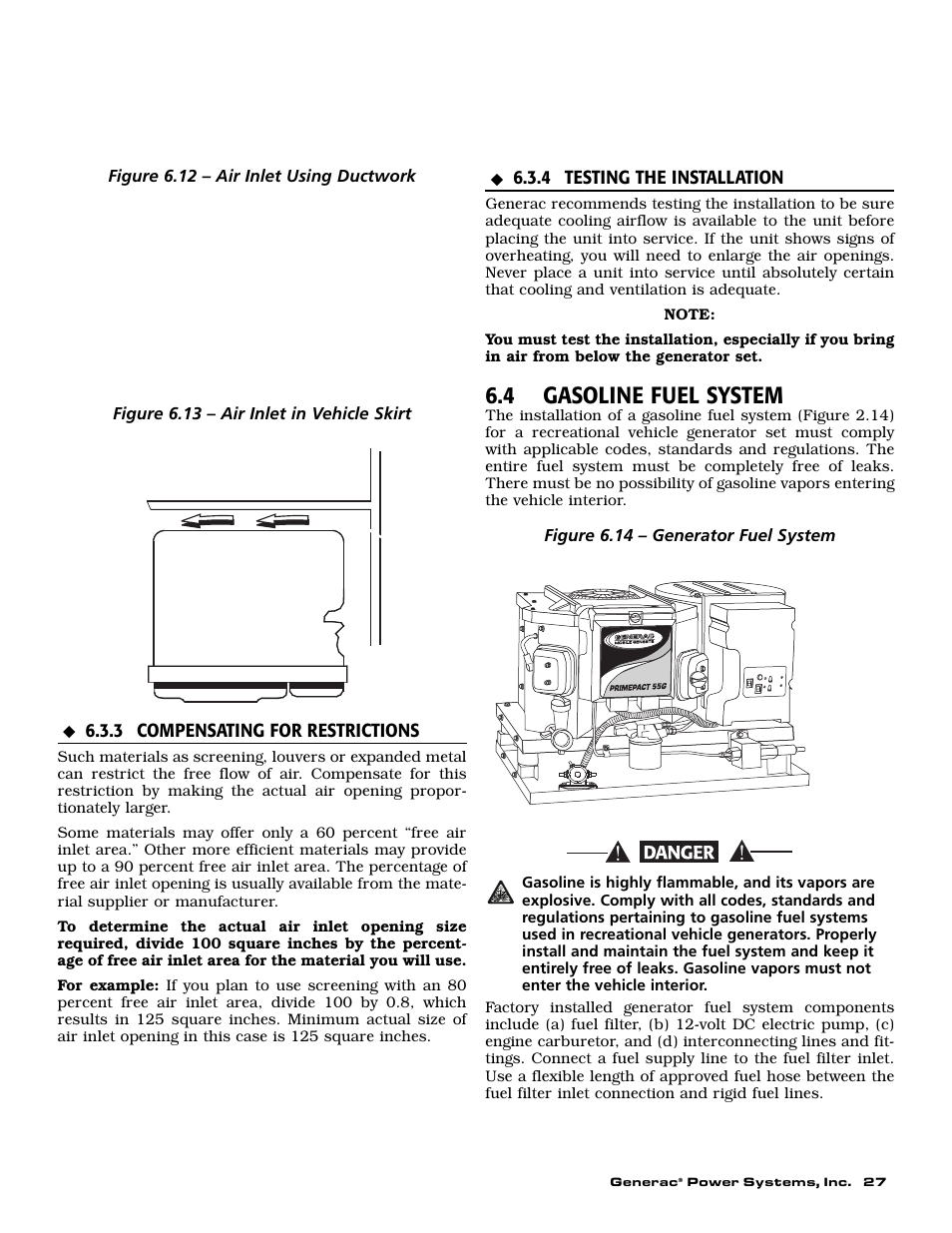 4 gasoline fuel system | Generac Power Systems 009592-5 User Manual | Page 29 / 60