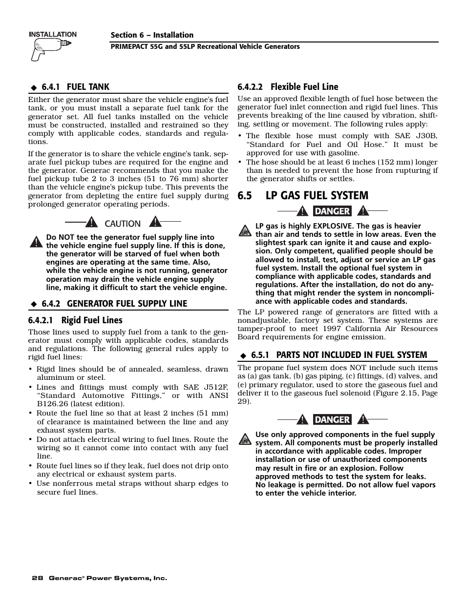 5 lp gas fuel system | Generac Power Systems 009592-5 User Manual | Page 30 / 60
