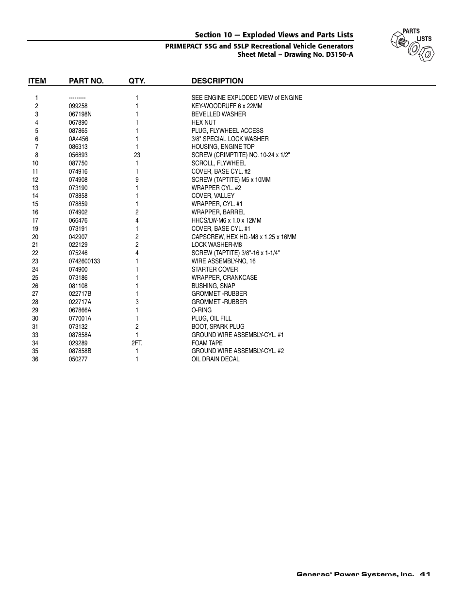 Generac Power Systems 009592-5 User Manual | Page 43 / 60