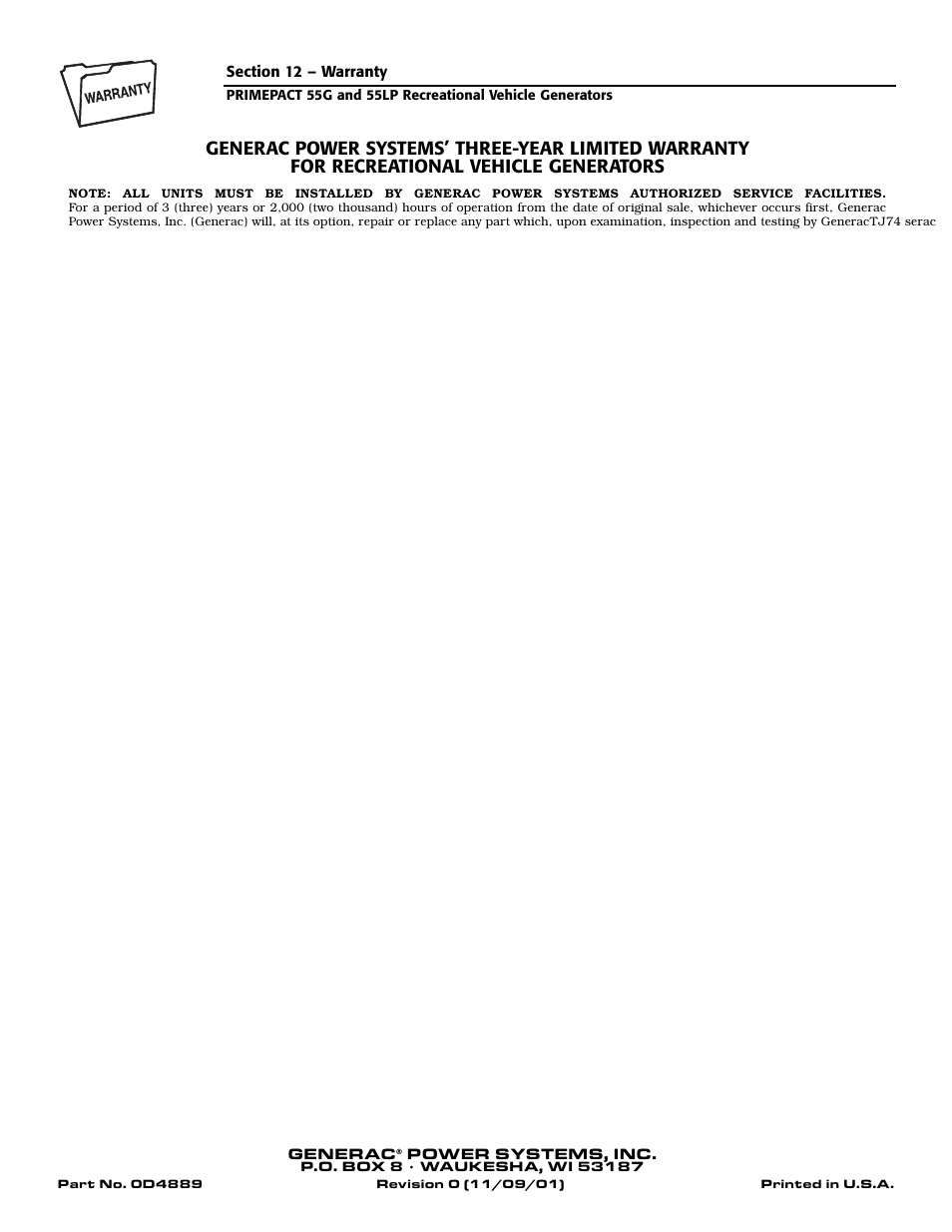 Generac Power Systems 009592-5 User Manual | Page 60 / 60