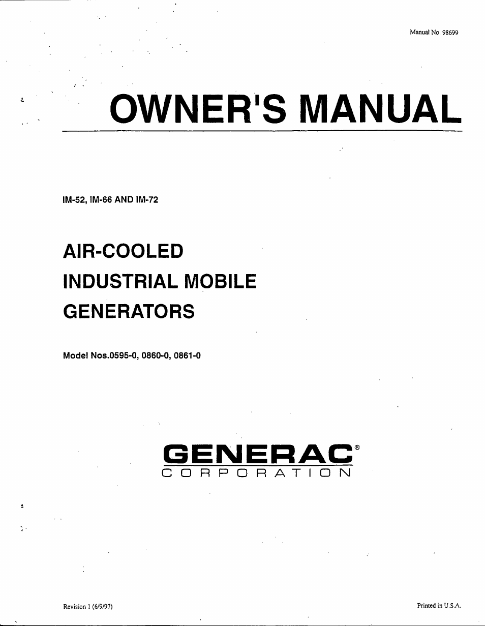 Generac Power Systems 0595-0 User Manual | 28 pages