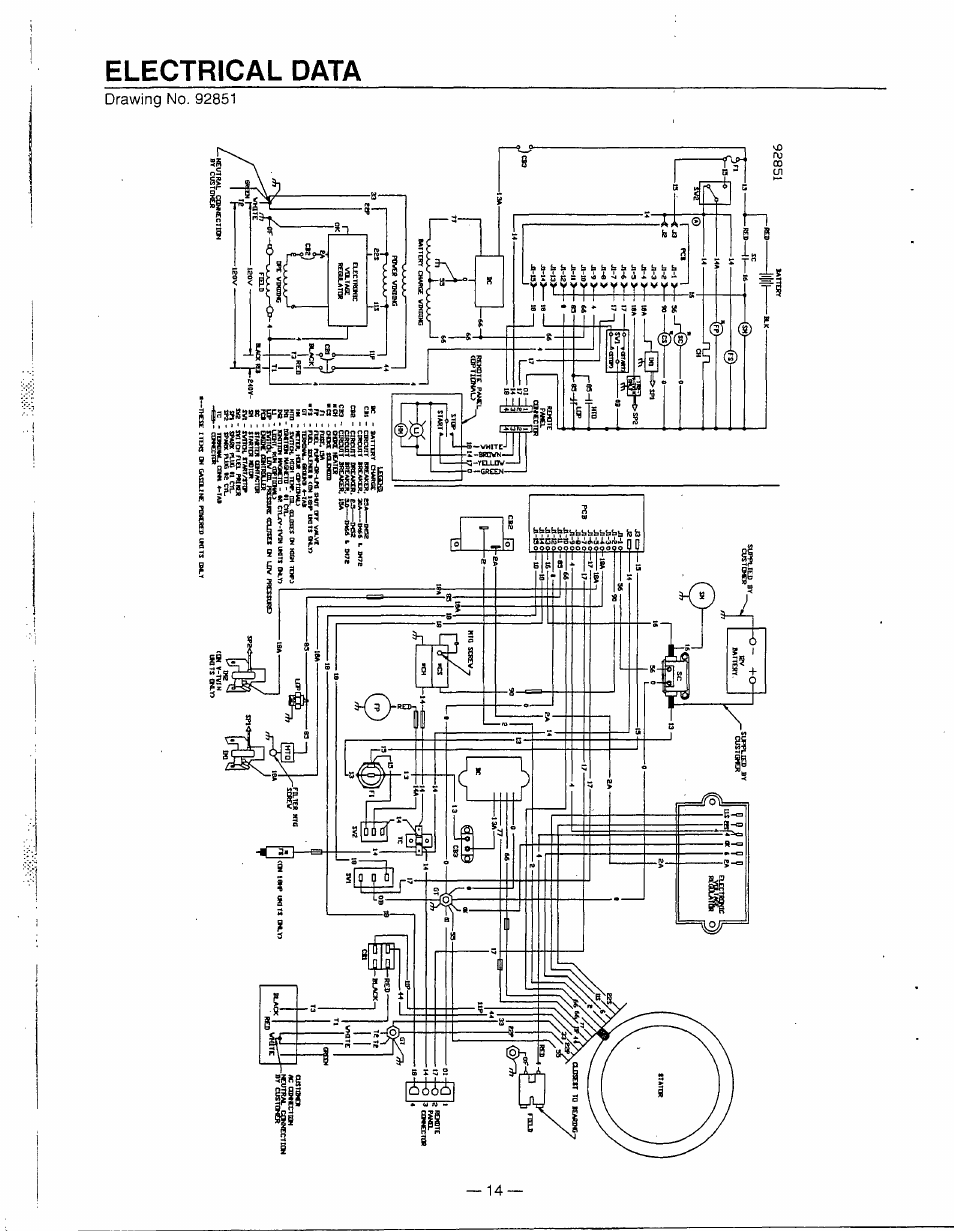 Electrical data | Generac Power Systems 0595-0 User Manual | Page 16 / 28