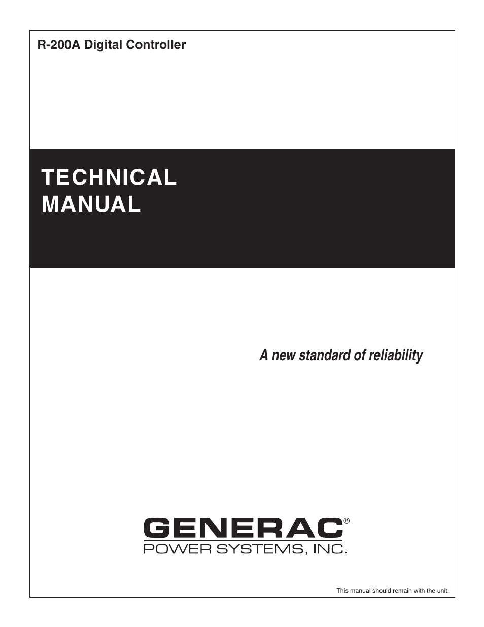 Generac Power Systems Digital Controller R-200A User Manual | 16 pages