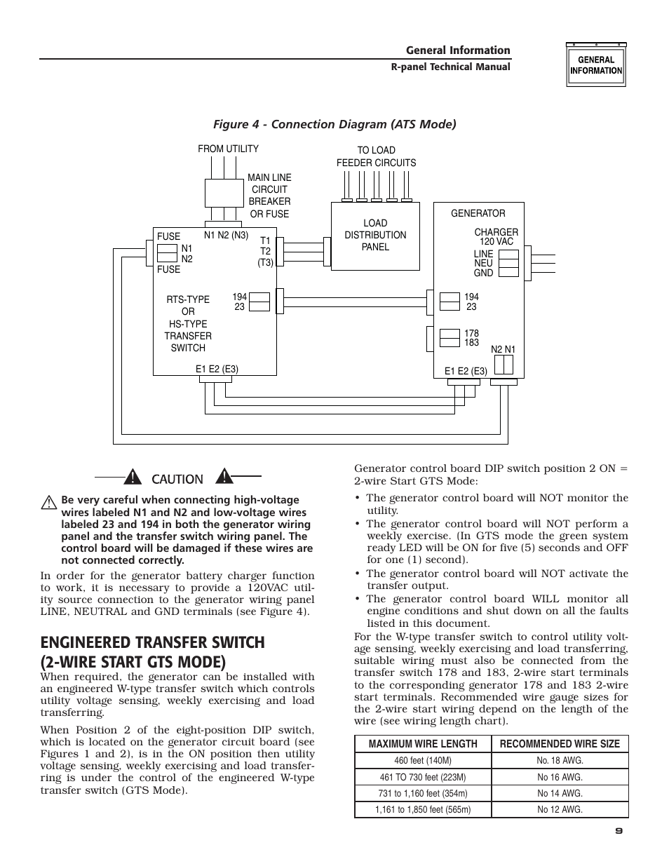 Engineered transfer switch (2-wire start gts mode) | Generac Power Systems Digital Controller R-200A User Manual | Page 11 / 16
