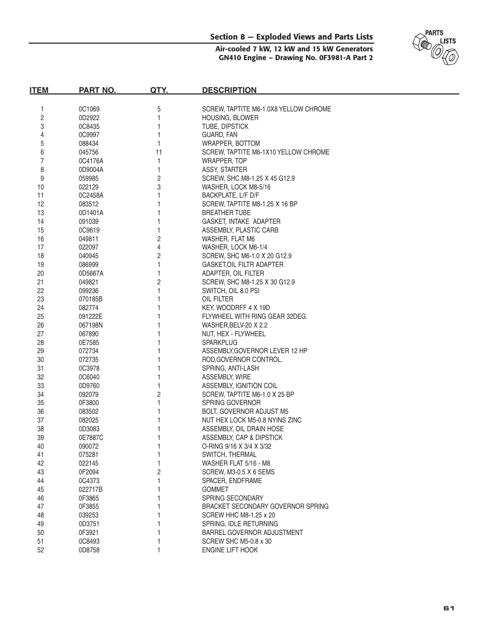 Generac Power Systems 04389-3 User Manual | Page 63 / 68