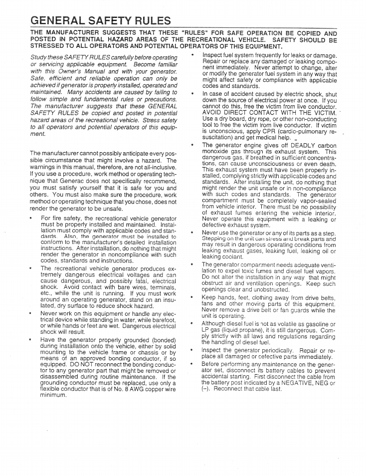 General safety rules | Generac Power Systems 9344-1 User Manual | Page 2 / 40