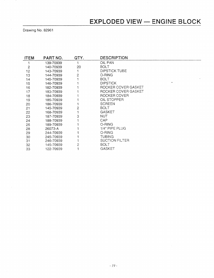 Exploded view — engine block | Generac Power Systems 9344-1 User Manual | Page 21 / 40