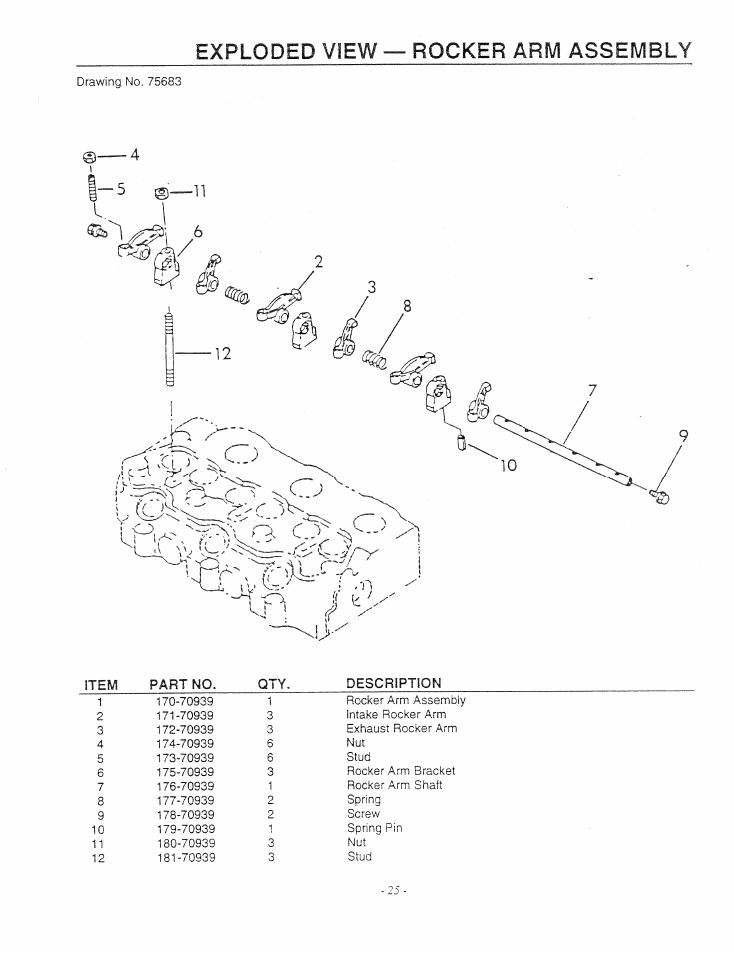 Exploded view — rocker arm assembly | Generac Power Systems 9344-1 User Manual | Page 27 / 40