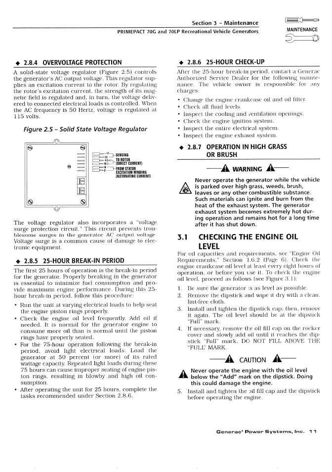 Checking the engine oil level | Generac Power Systems 000595-1 User Manual | Page 13 / 56