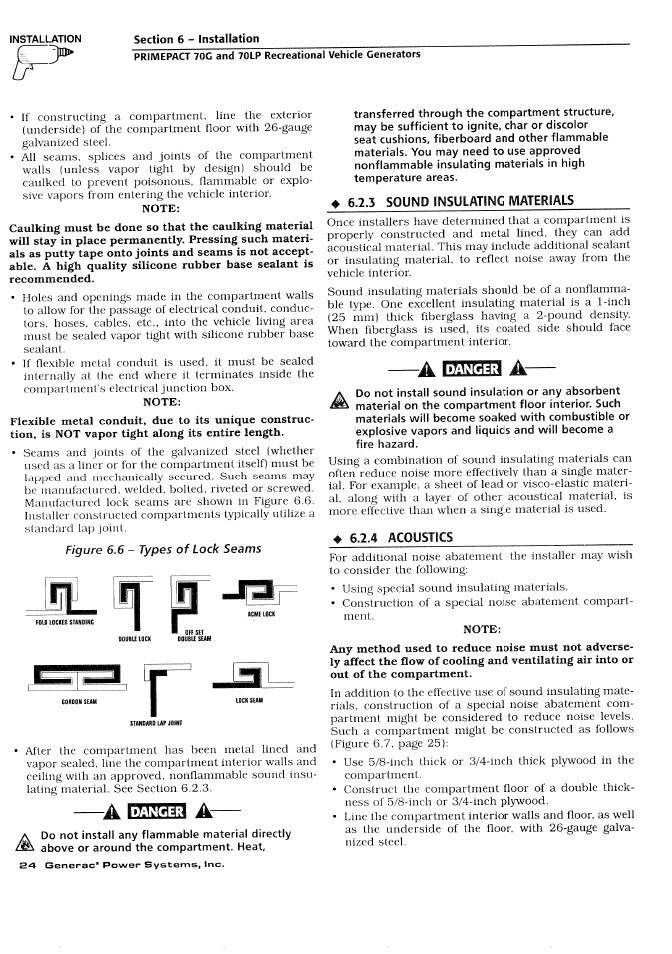 Danger | Generac Power Systems 000595-1 User Manual | Page 26 / 56