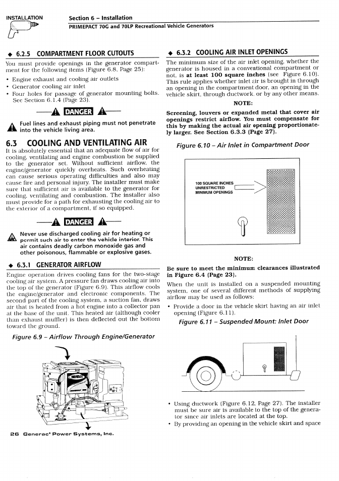 3 cooling and ventilating air | Generac Power Systems 000595-1 User Manual | Page 28 / 56