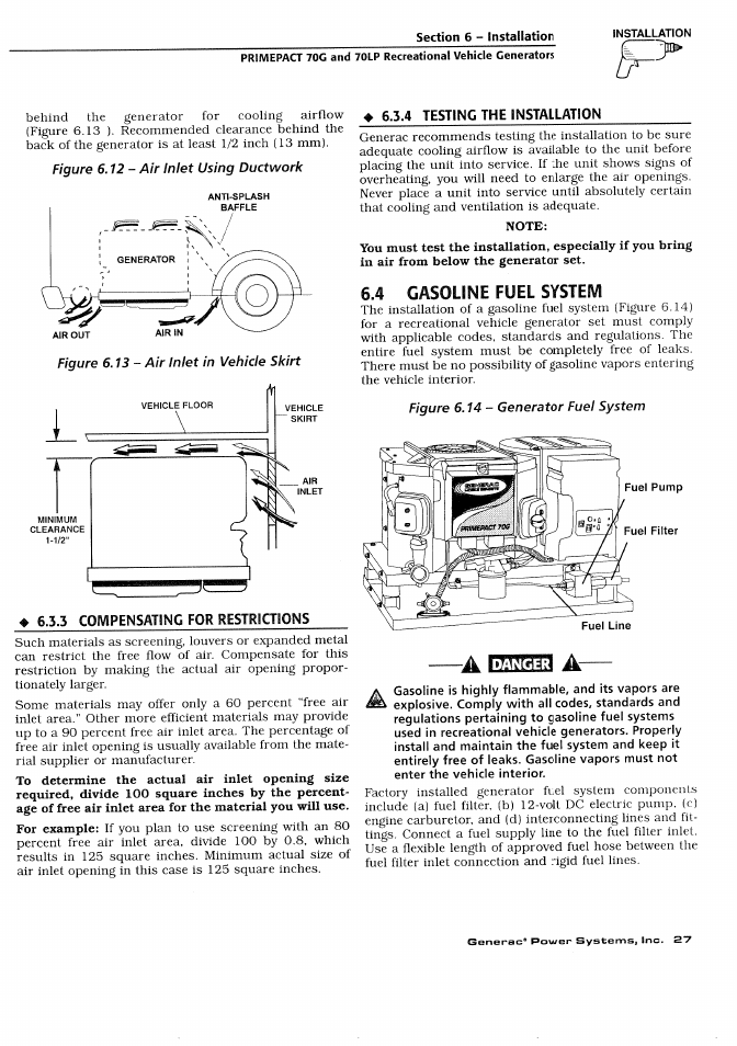 4 gasoline fuel systeiv | Generac Power Systems 000595-1 User Manual | Page 29 / 56