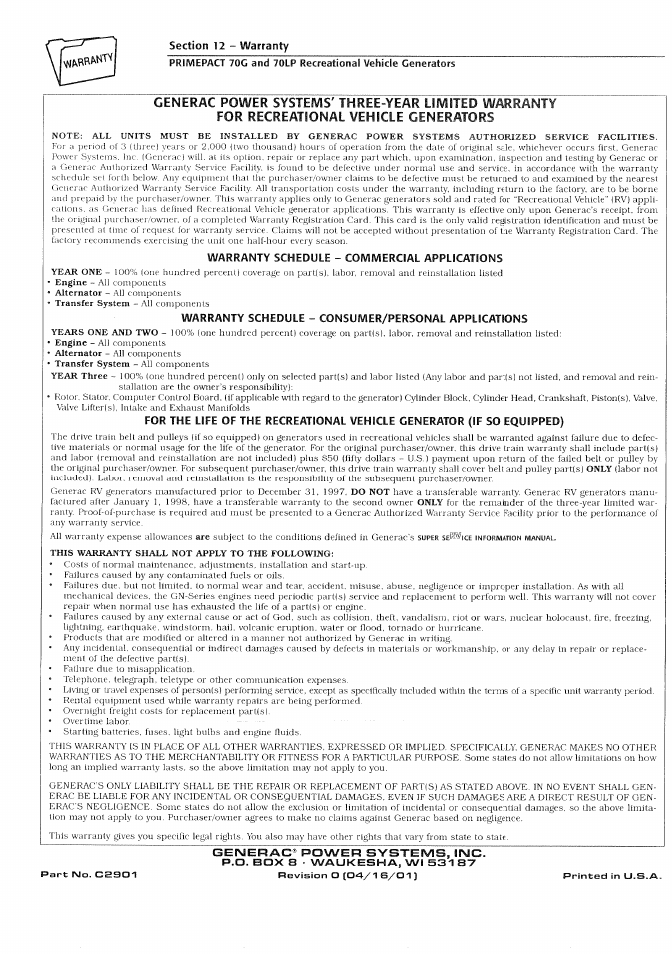 Generac Power Systems 000595-1 User Manual | Page 56 / 56
