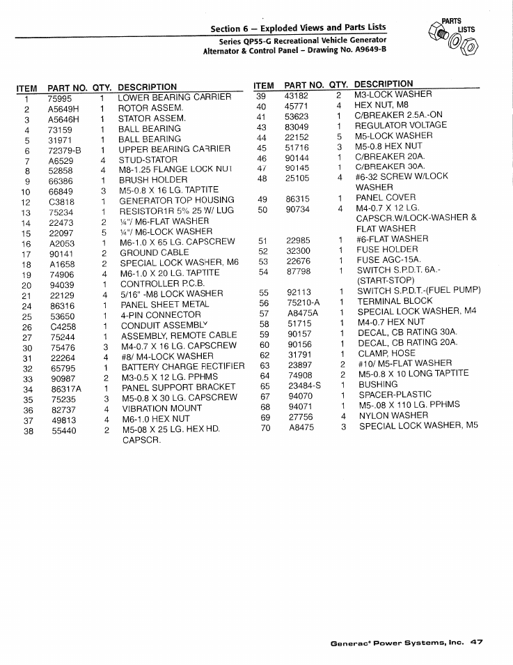Generac Power Systems 00862-2 User Manual | Page 49 / 52