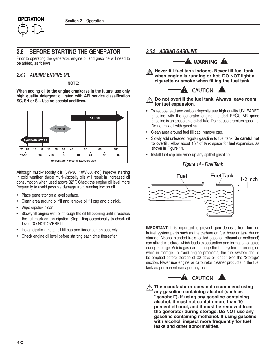 6 before starting the generator | Generac Power Systems 004987-2 User Manual | Page 12 / 36