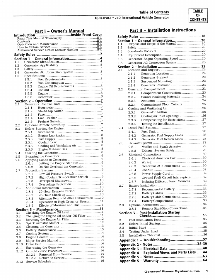 Generac Power Systems 004270-1 User Manual | Page 3 / 68