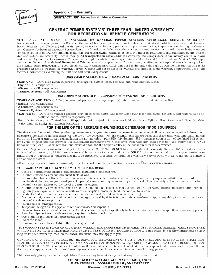 Generac Power Systems 004270-1 User Manual | Page 68 / 68