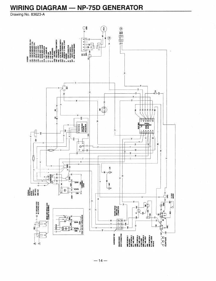 Wiring diagram — np-75d generator | Generac Power Systems 9344-2 User Manual | Page 16 / 40
