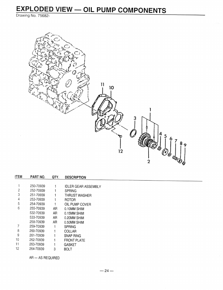 Exploded view — oil pump components | Generac Power Systems 9344-2 User Manual | Page 26 / 40