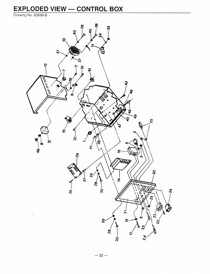 Exploded view — control box | Generac Power Systems 9344-2 User Manual | Page 34 / 40