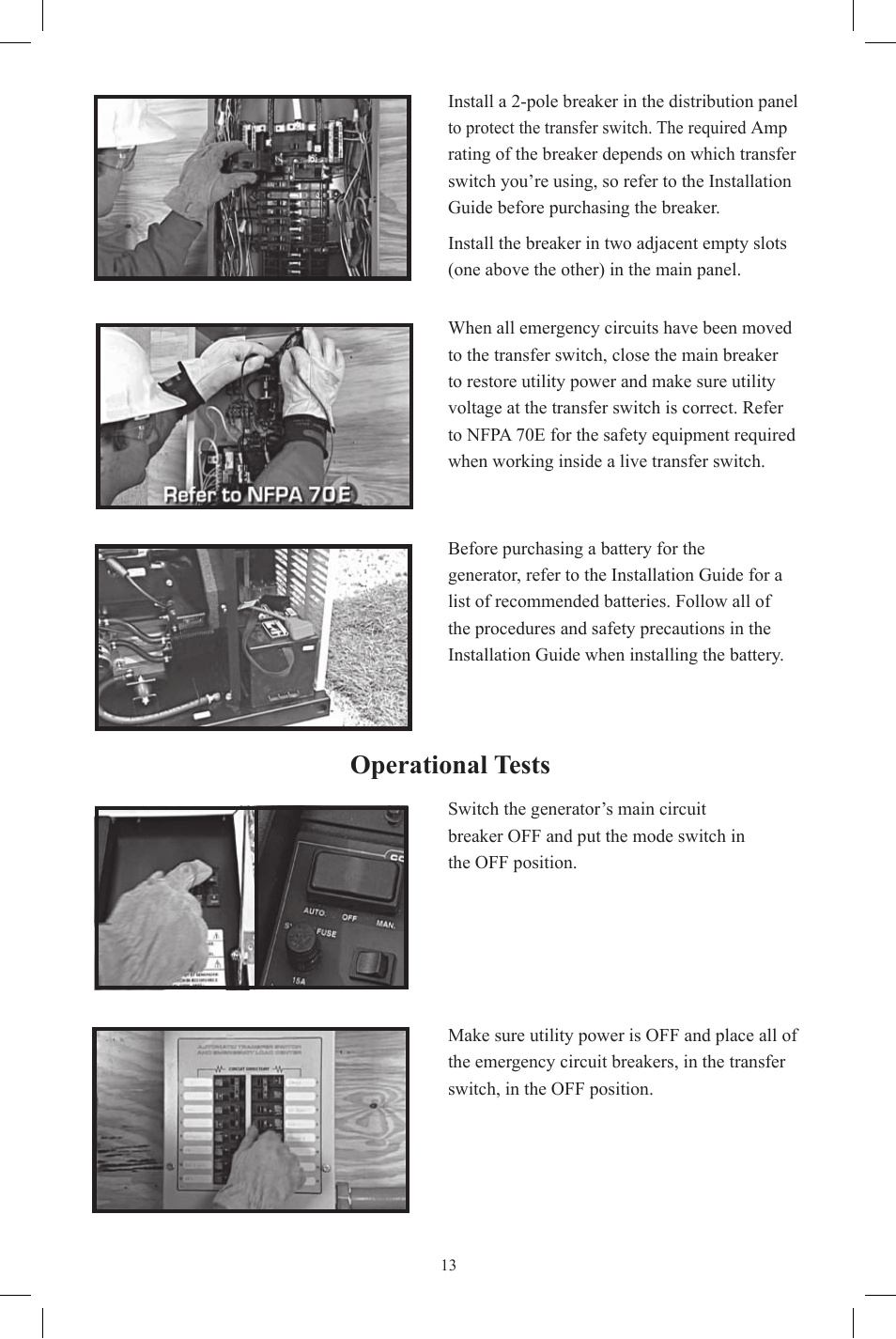 Operational tests | Generac Power Systems OG 2697 User Manual | Page 14 / 20
