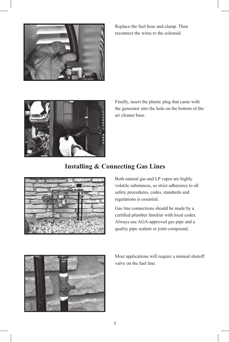 Installing & connecting gas lines | Generac Power Systems OG 2697 User Manual | Page 9 / 20