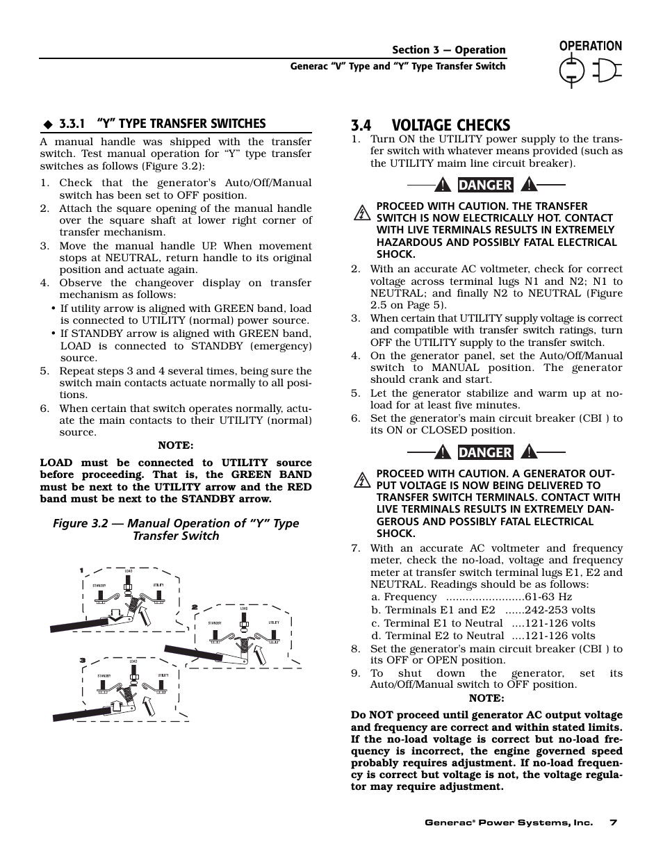 4 voltage checks, Danger | Generac Power Systems 09227-0 User Manual | Page 9 / 20