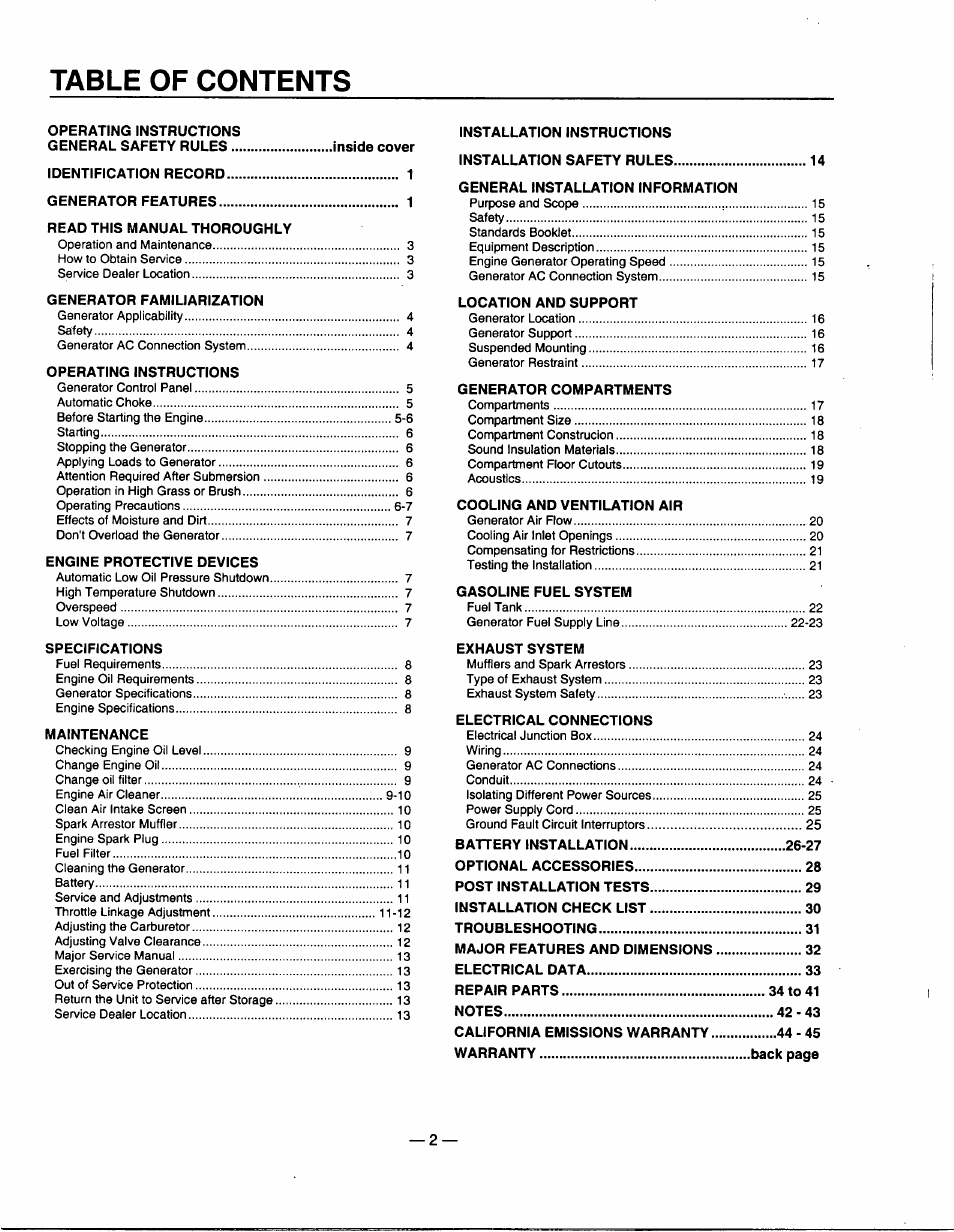 Generac Power Systems 00802-3 User Manual | Page 4 / 48