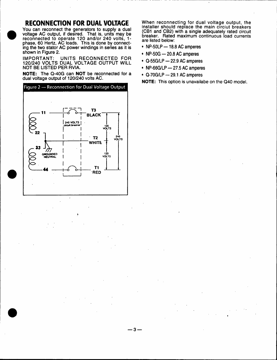 Reconneaion for dual voltage, Reconnection for dual voltage | Generac Power Systems 91355 User Manual | Page 5 / 32
