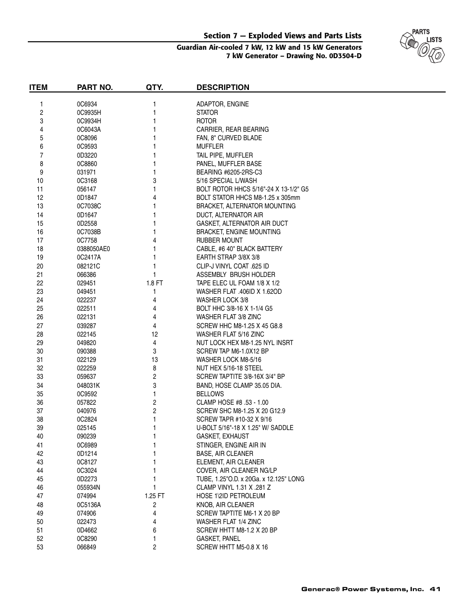 Generac Power Systems 04758-1 User Manual | Page 43 / 56