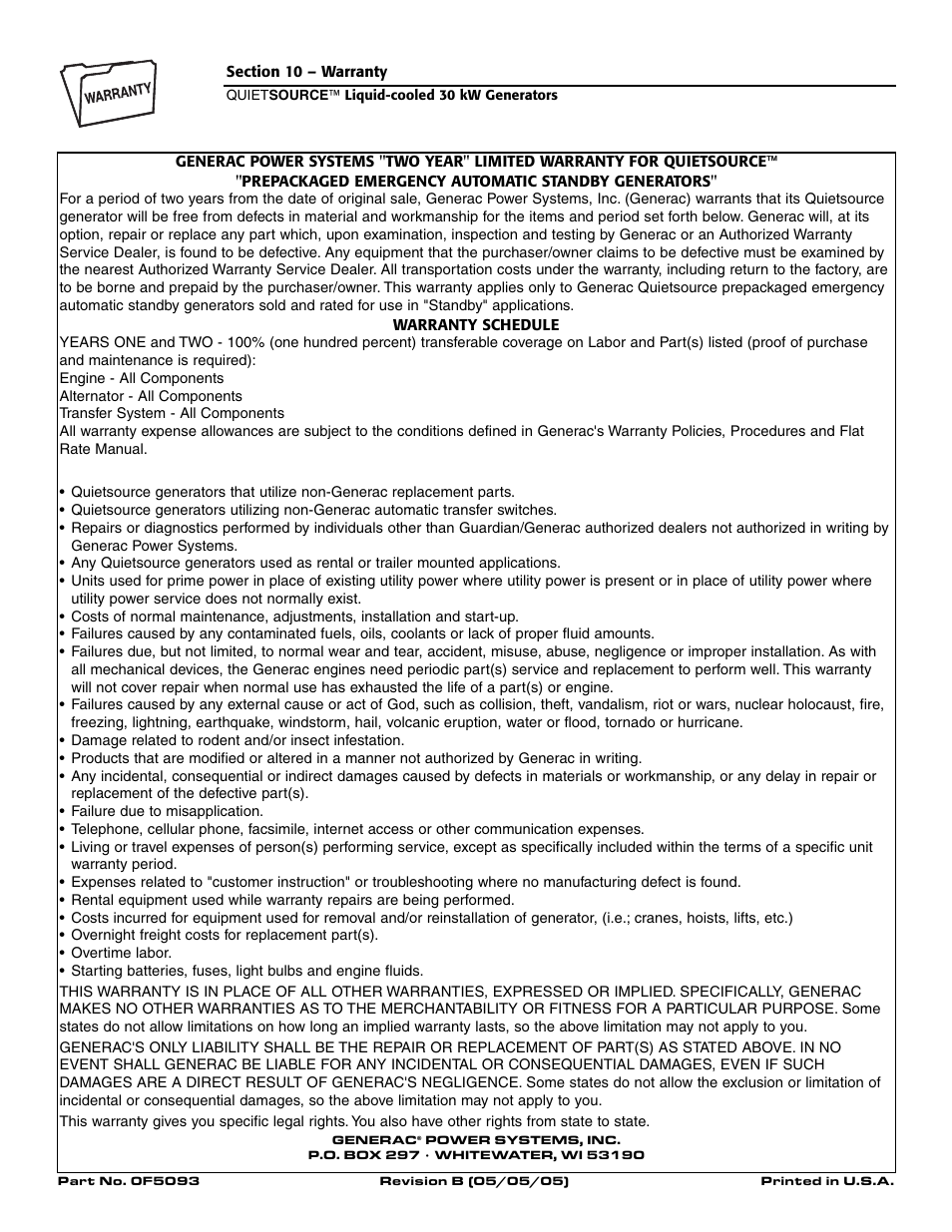 Generac Power Systems 004917-3 User Manual | Page 48 / 48