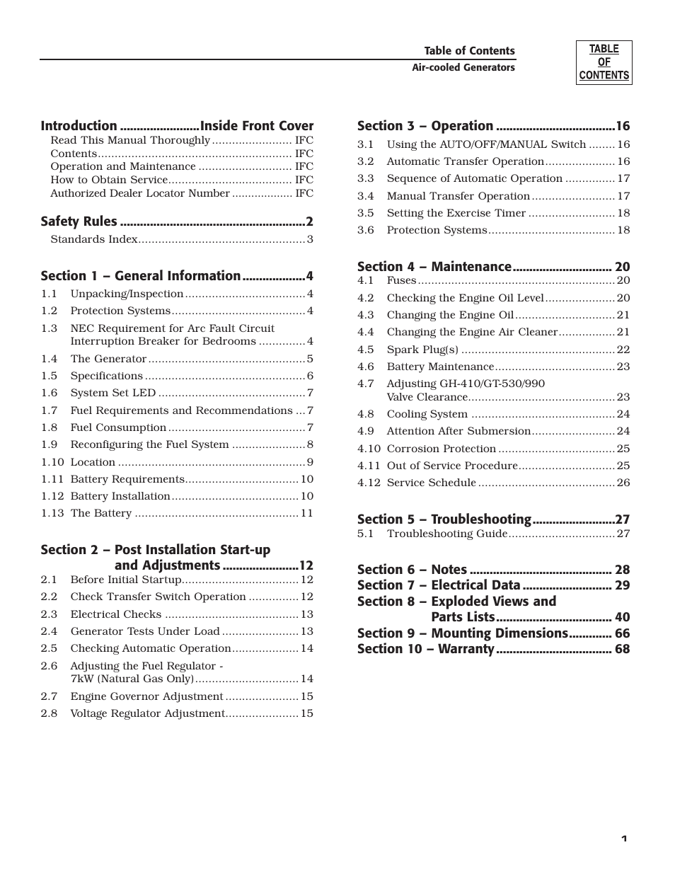 Generac Power Systems 005240 User Manual | Page 3 / 72