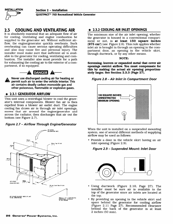 Quietpact™ 75d recreational vehicle generator | Generac Power Systems 4270-0 User Manual | Page 28 / 68