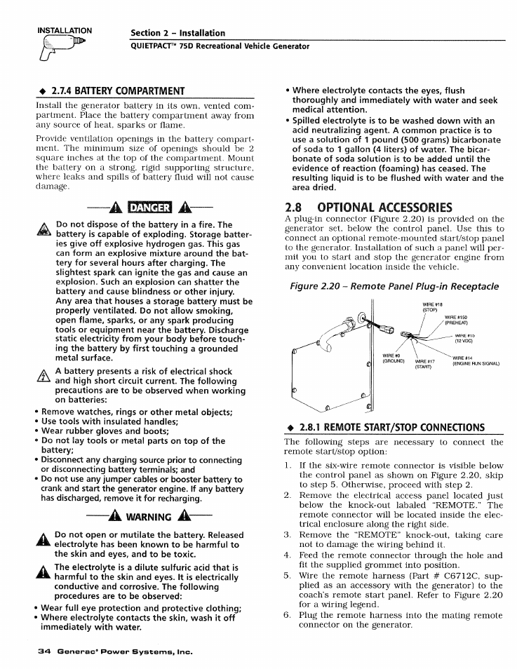 8 optional accessories, Optional accessories | Generac Power Systems 4270-0 User Manual | Page 36 / 68
