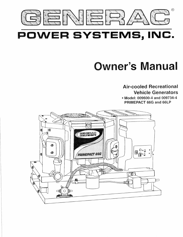 Generac Power Systems 009600-4 User Manual | 56 pages