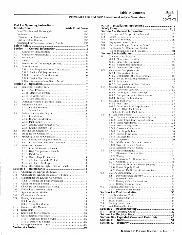 Generac Power Systems 009600-4 User Manual | Page 3 / 56