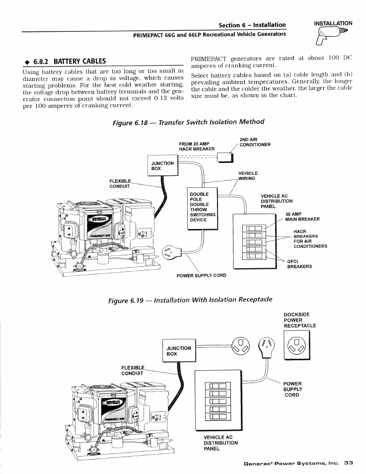 2 battery cables | Generac Power Systems 009600-4 User Manual | Page 35 / 56