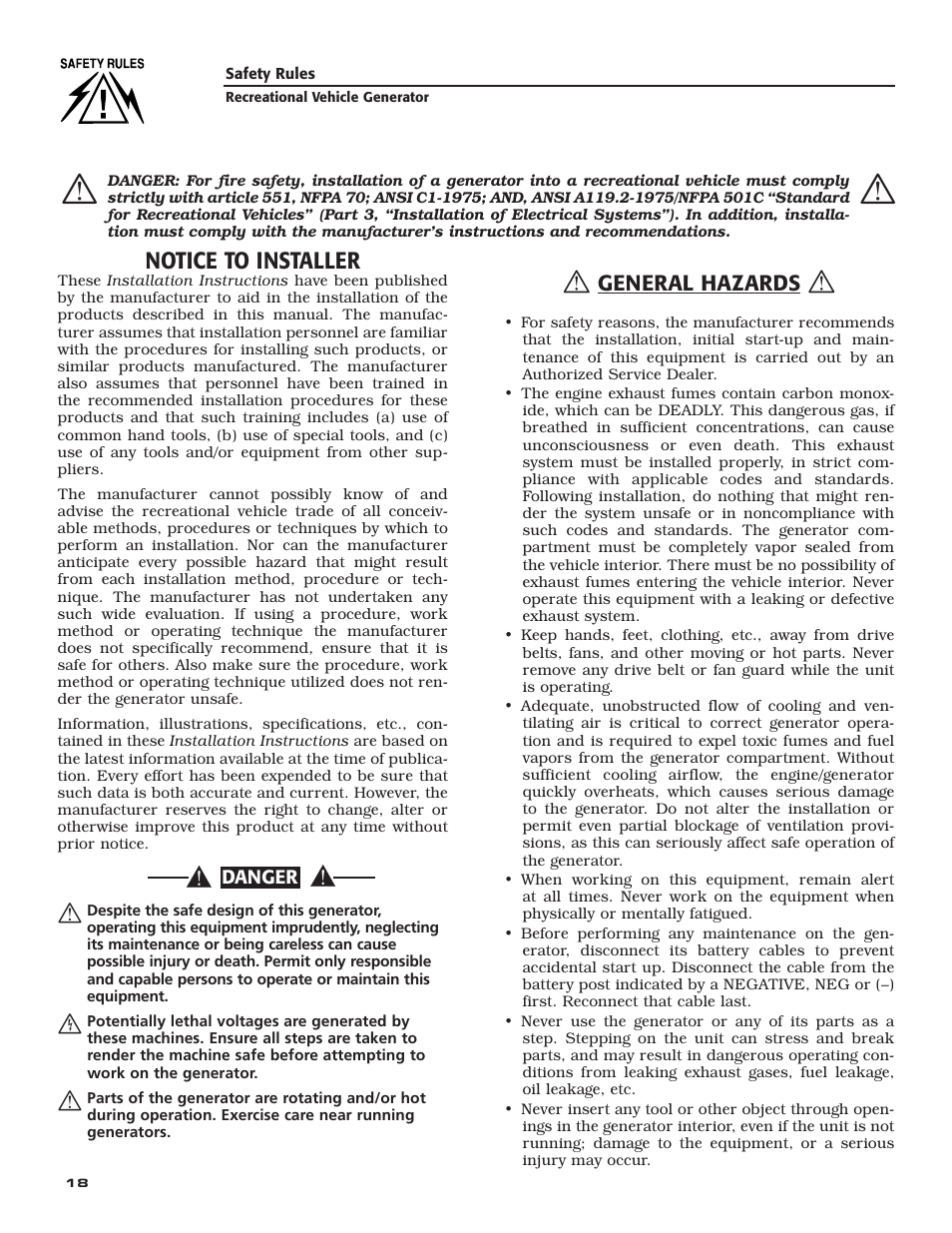 Notice to installer | Generac Power Systems 004701-0 User Manual | Page 20 / 56