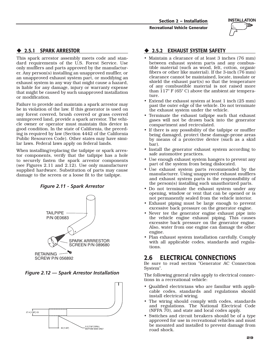 6 electrical connections | Generac Power Systems 004701-0 User Manual | Page 31 / 56