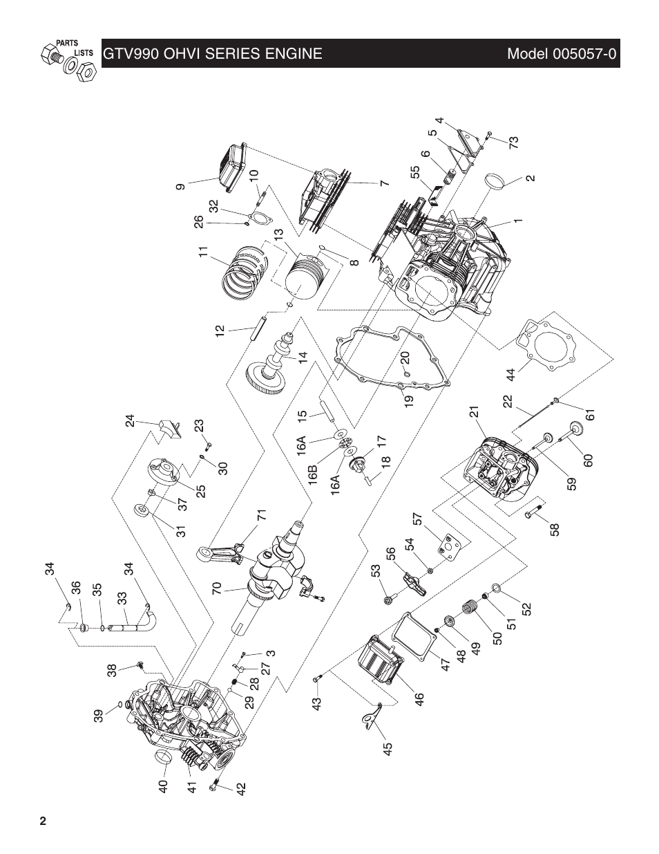 Long block | Generac Power Systems GTV990 User Manual | Page 2 / 8