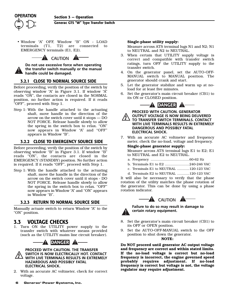 3 voltage checks | Generac Power Systems 04635-0 User Manual | Page 8 / 16